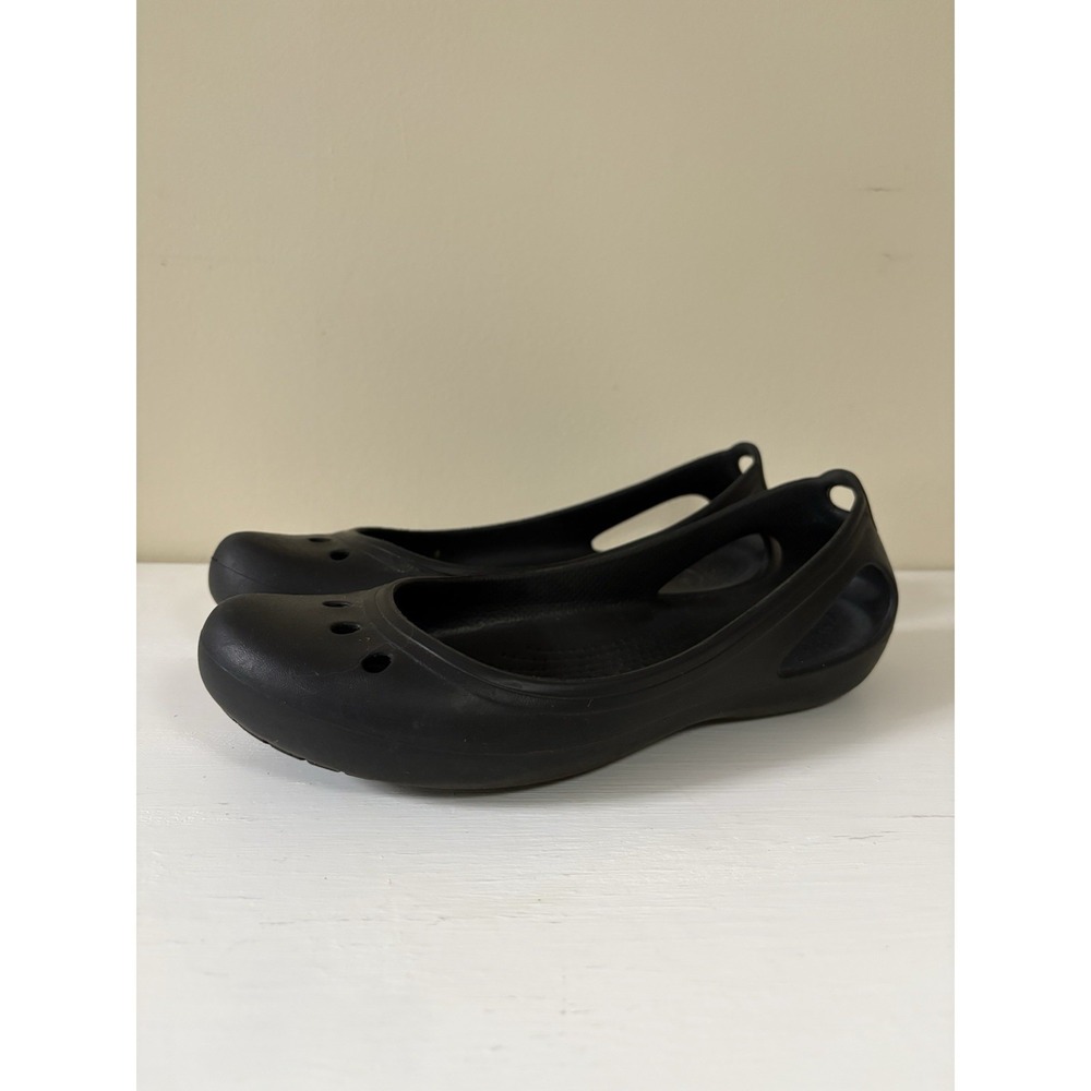 Crocs Kadee Ballet Flats Womens Size 8 Black Slip On Closed Round Toe Shoes